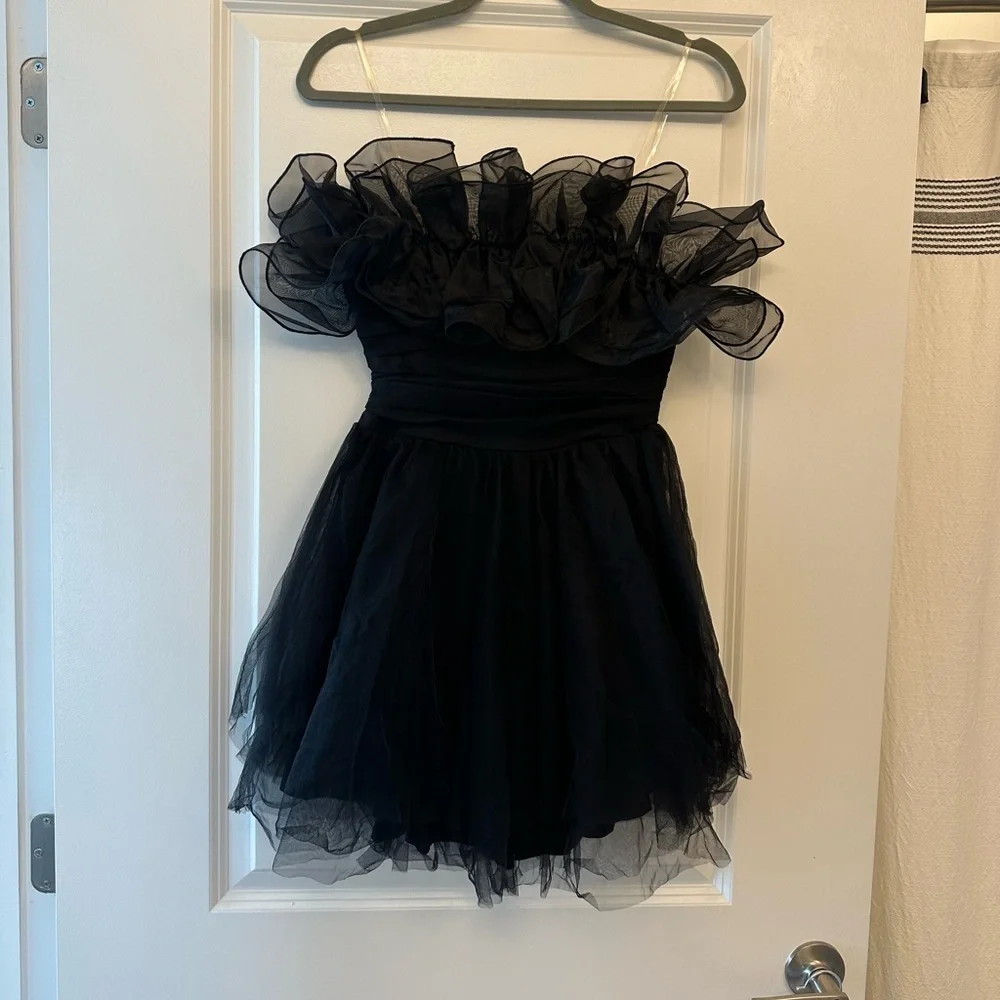 Selfie Leslie Black Mini Dress - Picture 4 of 6